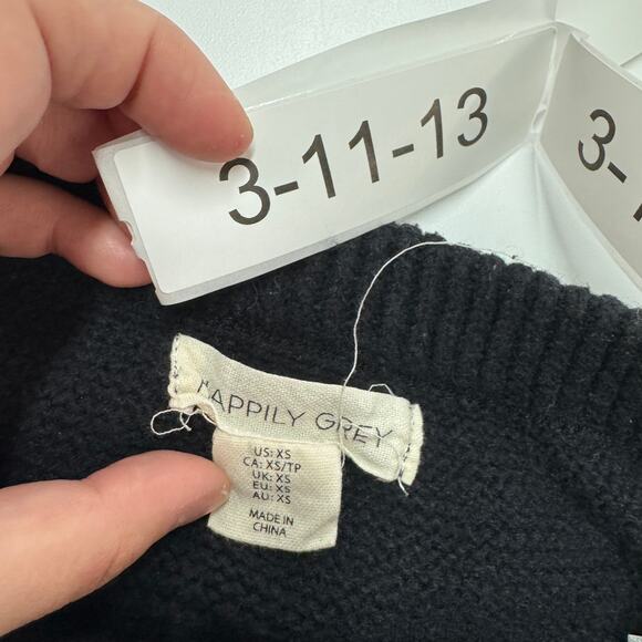 Happily Grey Skirt Womens X Small Black Maxi Split Front Knit - Picture 3 of 6